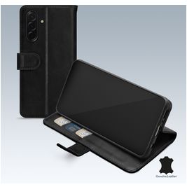 Mobilize Wallet Housse Samsung Galaxy A57 Etui en Cuir Véritable Porte-Monnaie - Noir