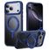 Mobigear Frosted Mag Coque iPhone 17 Pro Max MagSafe Coque arrière Rigide avec Support Amovible - Bleu