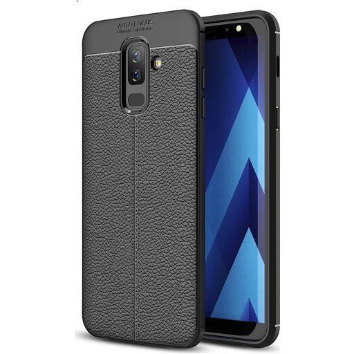 Mobigear Luxury Coque Samsung Galaxy A6 Plus (2018) Coque arrière en TPU Souple - Noir