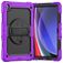 Mobigear SureGrip Xtreme Coque Samsung Galaxy Tab A9 Plus (2023) Coque arrière en Plastique rigide,Silicone + Bandoulière + Support Amovible - Violet