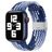 Mobigear Braided Bracelet Nylon pour Apple Watch Fermeture à pince - 49/46/45/44 mm - Blanc / Bleu