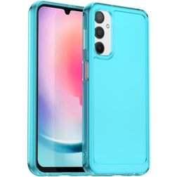 Mobigear Crystal Coque Samsung Galaxy A24 Coque arrière Rigide Anti-Chocs - Bleu