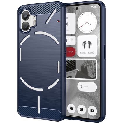Mobigear Brushed Slim Coque Nothing Phone (2) Coque arrière en TPU Souple - Bleu