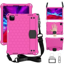 Mobigear HexStrap Coque iPad Air 11 Pouces (2024) Coque arrière en EVA + Bandoulière - Rouge