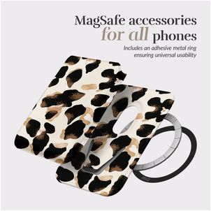 MIO - Porte Cartes en - 3 Cartes - Compatible MagSafe - Leopard