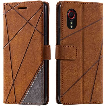 Mobigear Rhombus Housse Samsung Galaxy Xcover 7 Etui Porte-Monnaie - Marron