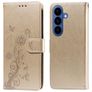 Mobigear Flowers Housse Samsung Galaxy S26 Plus Etui Porte-Monnaie - Or