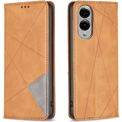 Mobigear Rhombus Slim Housse Samsung Galaxy S25 Edge Etui - Cognac