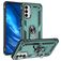 Mobigear Armor Ring Samsung Galaxy M23 Plastique rigide Coque arrière Antichoc avec bague de maintien - Vert