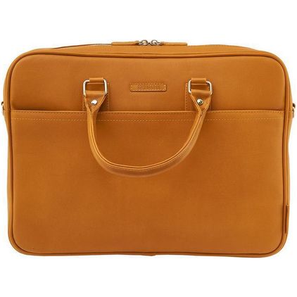 Valenta Laptop leather Sacoche Ordinateur portable en Cuir Véritable 15.6 Pouces Sacoche ordinateur + Poignée - Camel