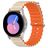 Mobigear Ocean Bracelet Silicone pour Smartwatch Fermeture boucle ardillon - 22 mm - Orange / Lumière stellaire
