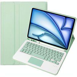 Mobigear Keys Coque iPad Air 11 Pouces (2024) Etui Clavier Bluetooth QWERTY + Porte-crayon - Light Green