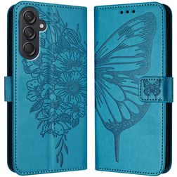 Mobigear Butterfly Housse Samsung Galaxy M55 Etui Porte-Monnaie - Bleu