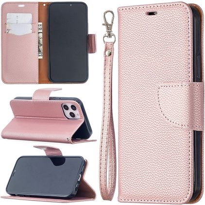 Mobigear Excellent Housse iPhone 12 Etui Porte-Monnaie - Rose doré