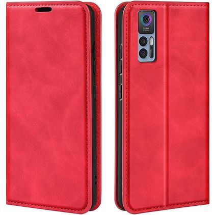 Mobigear Retro Slim Housse TCL 30 Plus Etui Porte-Monnaie - Rouge