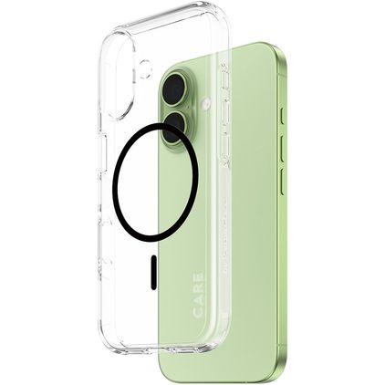 CARE by PanzerGlass Flagship Coque iPhone 17 MagSafe Coque arrière Rigide - Transparent / Noir