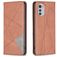 Mobigear Rhombus Slim Housse Motorola Moto E32s Etui - Marron