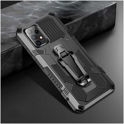 Mobigear Armor Stand Coque Samsung Galaxy A52 Coque arrière Rigide Anti-Chocs avec Support Amovible - Noir