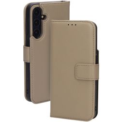 Mobiparts Housse Samsung Galaxy A55 Etui en Cuir Véritable Porte-Monnaie - Taupe