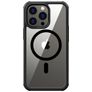 Valenta Full Cover Coque iPhone 14 Pro Max MagSafe Coque arrière en Verre trempé Anti-Chocs - Transparent / Noir