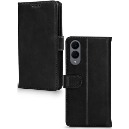 Mobilize Wallet Housse Samsung Galaxy S25 Edge Etui en Cuir Véritable Porte-Monnaie - Noir