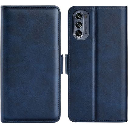 Mobigear Slim Magnet Housse Motorola Moto G62 Etui Porte-Monnaie - Bleu