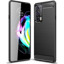 Mobigear Brushed Slim Coque Motorola Edge 20 Coque arrière en TPU Souple - Noir