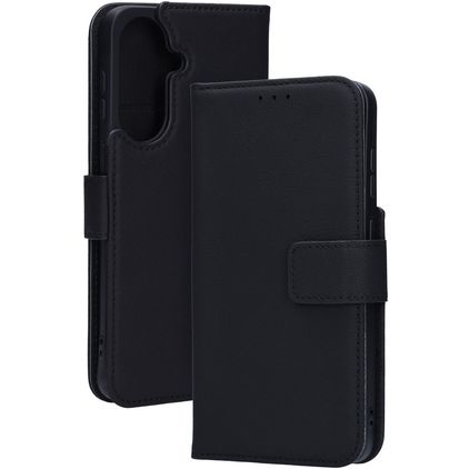 Mobiparts Wallet Housse Samsung Galaxy A57 Etui en Cuir Véritable Porte-Monnaie - Noir