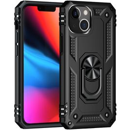 Mobigear Armor Ring Coque iPhone 13 Mini Coque arrière Rigide Anti-Chocs avec Anneau-Support - Noir