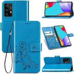 Mobigear Clover Housse Samsung Galaxy A52 Etui Porte-Monnaie - Bleu