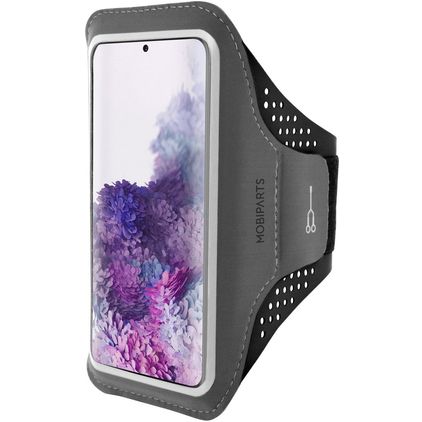 Mobiparts Comfort Fit Brassard Téléphone Samsung Galaxy S20 Plus Brassard Coque de Sport en Neoprène - Noir