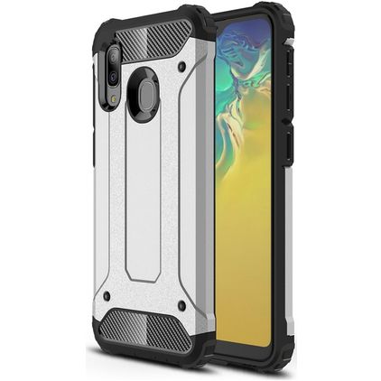 Mobigear Outdoor Samsung Galaxy A20e Plastique rigide Coque arrière Antichoc - Argent