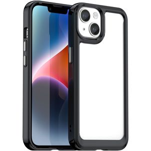 Mobigear Crystal Coque iPhone 15 Plus Coque arrière Rigide - Transparent / Noir