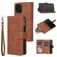 Mobigear Zipper Housse iPhone 12 Etui Porte-Monnaie - Marron