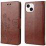 Mobigear Flowers Housse iPhone 14 Etui Porte-Monnaie - Marron