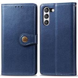 Mobigear Snap Button Housse Samsung Galaxy S21 FE Etui Porte-Monnaie - Bleu