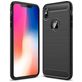 Mobigear Brushed Slim Coque iPhone XS Max Coque arrière en TPU Souple - Noir