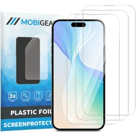 Mobigear iPhone 15 Protection d'écran Film - Compatible Coque (Lot de 3)
