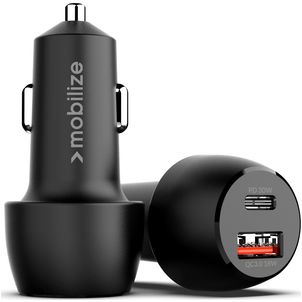 Mobilize - Double USB / USB-C Chargeur voiture Power Delivery 48W - Noir