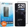 Mobigear Premium Samsung Galaxy S21 Verre trempé Protection d'écran - Compatible Coque - Noir (Lot de 3)