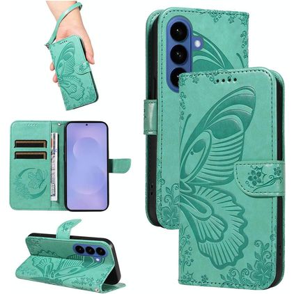 Mobigear Butterfly Housse Samsung Galaxy S26 Etui Porte-Monnaie - Vert