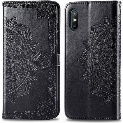 Mobigear Mandala Xiaomi Redmi 9A Étui Portefeuille - Noir