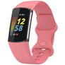Mobigear Sport Dual Bracelet Silicone pour Fitbit Charge 5 Fermeture à clou et passant - Magenta