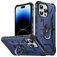 Mobigear Armor Ring Coque iPhone 14 Pro Max Coque arrière Rigide Anti-Chocs avec Anneau-Support - Bleu