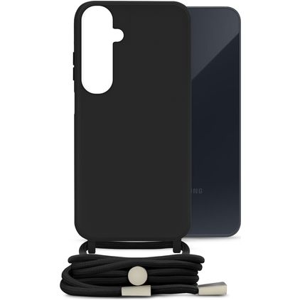 Mobilize Lanyard Gelly Samsung Galaxy A35 TPU souple Coque avec cordon - Noir