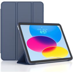 Mobigear Tri-Fold Gel iPad 10 (2022) TPU / Similicuir Étui - Bleu foncé