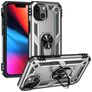 Mobigear Armor Ring Coque iPhone 14 Plus Coque arrière Rigide Anti-Chocs avec Anneau-Support - Argent