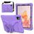 Mobigear Butterfly Coque iPad Air 11 Pouces (2025) Coque arrière en EVA + Bandoulière + Support Amovible - Violet