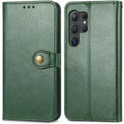 Mobigear Snap Button Housse Samsung Galaxy S25 Ultra Etui Porte-Monnaie - Vert