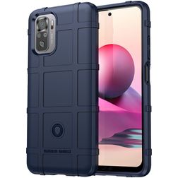 Mobigear Rugged Shield POCO M5s TPU souple Coque arrière Antichoc - Bleu